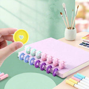 <span class=keywords><strong>Anneaux</strong></span> de <span class=keywords><strong>reliure</strong></span> en plastique transparents colorés en forme de cœur pour système de <span class=keywords><strong>reliure</strong></span> à disques pour albums et carnets à feuilles mobiles - Product Image 1