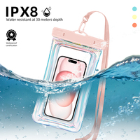 Accessoires de plage TPU flottant IPX8 pochette étanche avec lanière réglable étui de téléphone amical de natation