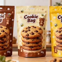 Sachet personnalisé imprimé pour biscuits, scellable à chaud, avec fermeture éclair, pour emballage alimentaire, en plastique PE, réutilisable, pochette verticale, sac Mylar