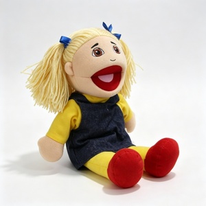 Marioneta de mano personalizada con boca móvil, marioneta de ventrilocuidista para niña, marioneta de mano de peluche de niña, marioneta de mano para contar historias a niños - Product Image 2