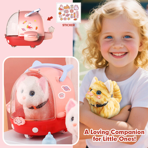 BIG LITTLE FUN - Ensemble de marionnettes lapin et <span class=keywords><strong>chat</strong></span> - Jouets en peluche super doux - <span class=keywords><strong>Oreilles</strong></span> mobiles - Chargement USB - Lavable - Unisexe - Âges 5-13 - Product Image 4