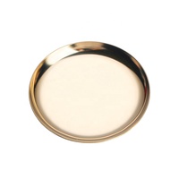 Assiette à bijoux dorée 4 pouces en acier inoxydable Mini bijoux décoratifs en or Plateau rond en métal argent arc-en-ciel Petit plateau de courtoisie