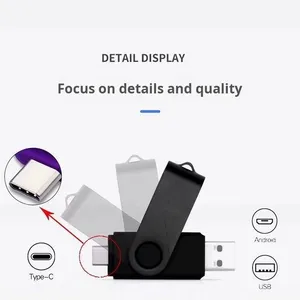 แฟลชไดรฟ์โลหะแบบหมุนได้ รองรับการใช้งานสองรูปแบบในรถยนต์ OTG Type-C USB 2.0/3.0 ความจุ 128MB-128G สำหรับโทรศัพท์มือถือและคอมพิวเตอร์ รับทำโลโก้ตามสั่ง ขายส่ง - Product Image 5
