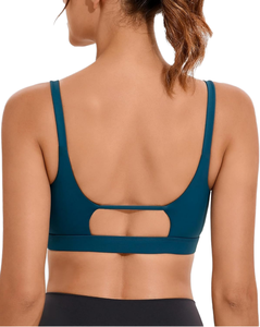 เสื้อชั้นในกีฬาสำหรับผู้หญิงไซส์ใหญ่ แบบ Racerback รองรับแรงกระแทกสูง เหมาะสำหรับโยคะและวิ่ง ระบายอากาศได้ดี แห้งเร็ว ผลิตจากผ้าสแปนเด็กซ์/โพลีเอสเตอร์ คอกลม - Product Image 1