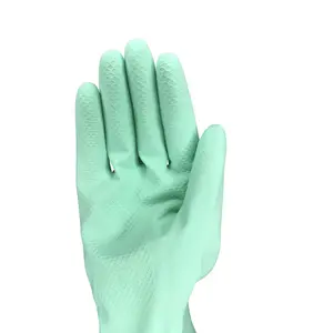 Gloves Sprayed Flocklined Dish Washing Cleaning Household Latex 60gsm Latex,velvet Lining Latex