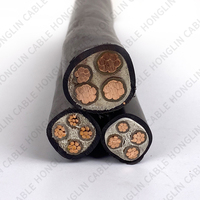 Kabel Daya tembaga 4 inti 5 inti 25mm 70mm 16mm Xlpe kabel daya lapis baja tegangan sedang