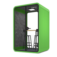 Cabine de travail acoustique moderne en aluminium insonorisée avec ventilation et design modulaire pour des réunions calmes et concentrées