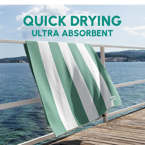 Khăn tắm sợi microfiber kẻ sọc waffle, mềm mại, không xơ, siêu thấm hút, nhanh khô, không bám cát, dùng cho bãi biển và tắm, đặt hàng số lượng ít được. - Product Image 1