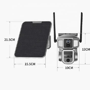 4MP 10X Zoom Wifi 4G H.265 <span class=keywords><strong>Wi</strong></span> Fi fotocamera solare 4 schermo Dual Linkage energia solare PTZ telecamera di rete telecamera solare - Product Image 4