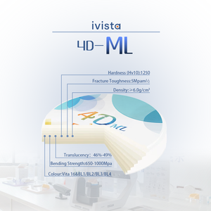 Blocchi di Zirconia 4D ML Multistrato 98mm Materiale <span class=keywords><strong>CAD</strong></span>/<span class=keywords><strong>CAM</strong></span> per Laboratorio Dentale Classe II Materiali di Consumo Manuali per Odontoiatria - Product Image 3