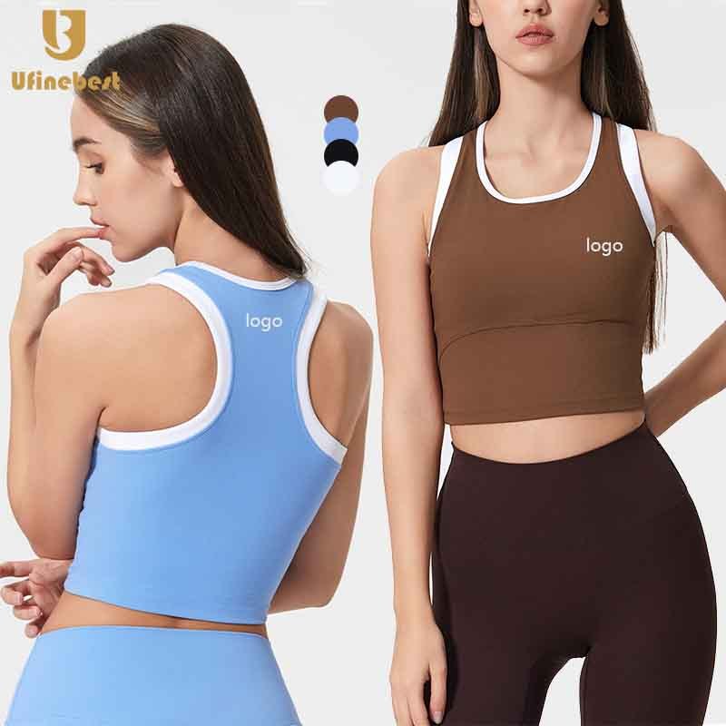 I-shaped Beautiful Back Strap Padded Yoga Top High Quality Breathable Women Running Crop Top Gym Yoga Sport Bras