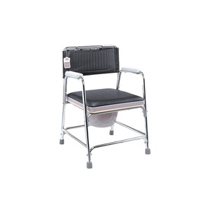 KJT Wheelchair Foldable Aluminum Alloy <b>Commode</b> Chair For Elderly And Pregnant With Removable Backrest And Rubber Feet - Product Image 2