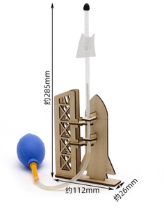 Mini Razzo ad Aria Compressa in Legno N. Kit di 2 Esperimenti Scientifici Fai-da-Te per Studenti delle Scuole Primarie e Secondarie - Giocattolo Educativo Fatto a Mano - Product Image 2