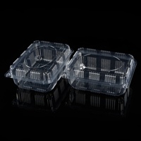 Boîte en plastique PET transparente biodégradable et recyclable avec impression par estampage pour l'emballage des fruits et des raisins en supermarché, logo personnalisé