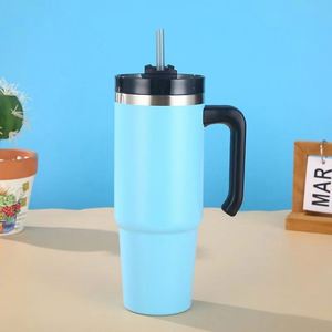 <b>Extra</b> <b>Large</b> Capacity 30oz 304 Stainless Steel Vacuum Car Tumbler With Handle Straw Removable Lid - Product Image 4