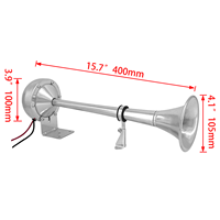 Nouvelle trompette marine électrique puissante 115 dB en acier inoxydable simple/double pour bateaux, camping-cars, camions, argent chromé