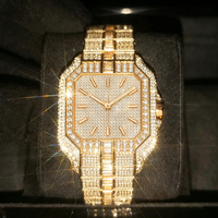 Montre de luxe pour homme avec diamants, style hip-hop, bicolore, design glacé, VVS1 Moissanite, automatique, mécanique, avec certificat GRA