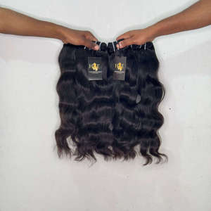 Cabello Humano Ondulado Natural Sin Procesar de Una Sola Donante, Cabello Indio Virgen con Cutícula Alineada, Paquete de Cabello Indio Crudo Sin Procesar - Product Image 1