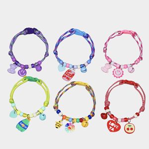 Collier pour chat et <span class=keywords><strong>chien</strong></span>, style dessin animé, en polyester, réglable, multicolore, motif cœur, collier pour chats et chiens - Product Image 1