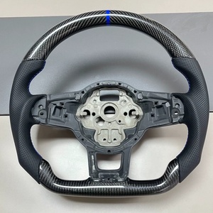 Volante de Fibra de Carbono y Cuero Completo Compatible con <span class=keywords><strong>Volkswagen</strong></span> Mk7 Mk6 Gti Gtd Gts Gte Gli R-line R Golf7 Golf6 Cc Polo Passat - Product Image 4