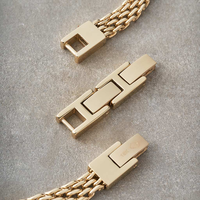 Bracelet en maille en acier inoxydable 316 plaqué or PVD 18 carats avec logo personnalisé, bracelet à maillons, fermoir réglable, bijoux pour hommes, vente en gros