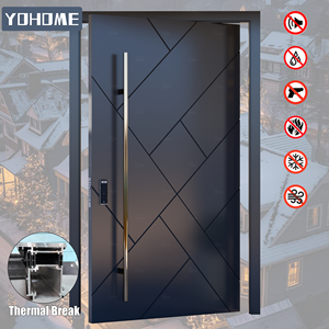 Portes <span class=keywords><strong>d</strong></span>'<span class=keywords><strong>entrée</strong></span> en métal de luxe européennes pour maisons, portes pivotantes extérieures, portes de sécurité résidentielles, <span class=keywords><strong>porte</strong></span> extérieure noire - Product Image 6