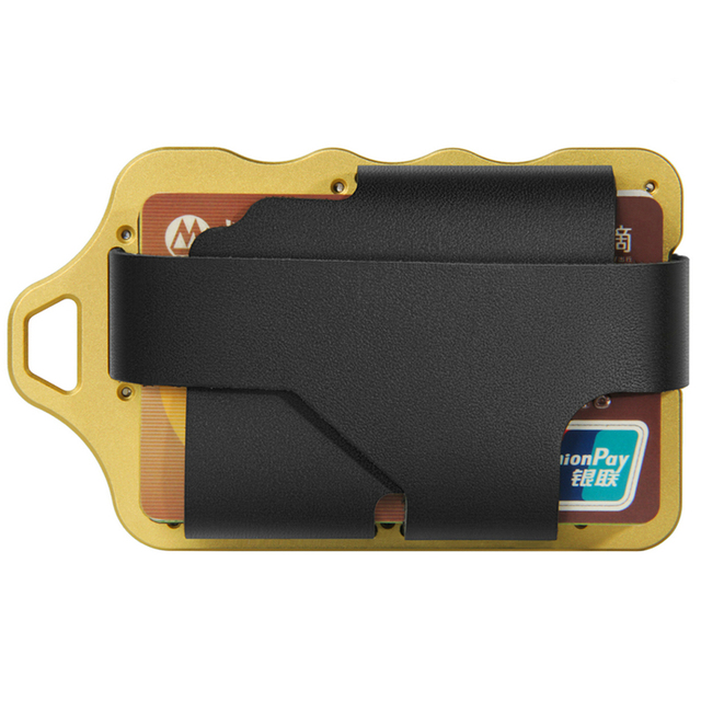 New Fashion Men's Genuine Leather Wallet with Adjustable Button Large-Capacity Money Clip and Short Length Metal Cardholder