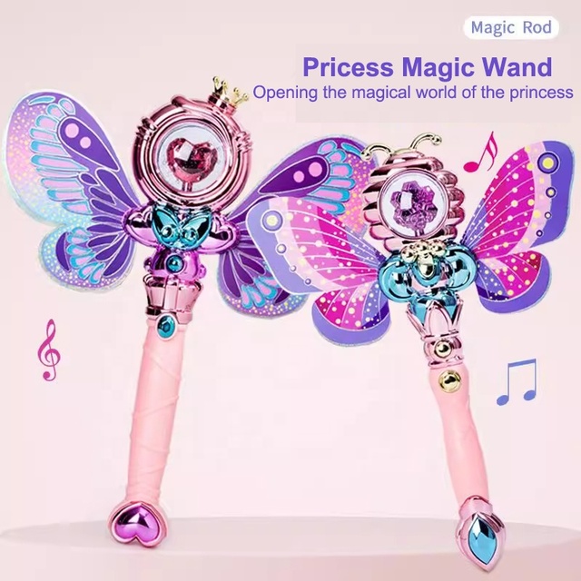 Lijia YP057270 Outdoor Indoor Plastic Electric Light up Princess Magic Wand with Music Lights