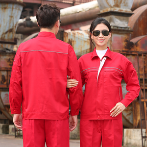 Travailleur personnel vêtements de travail atelier huile Station-service ingénieur de la circulation réparation mécanique minière <span class=keywords><strong>Construction</strong></span> 2 pièces travail travail uniforme - Product Image 5