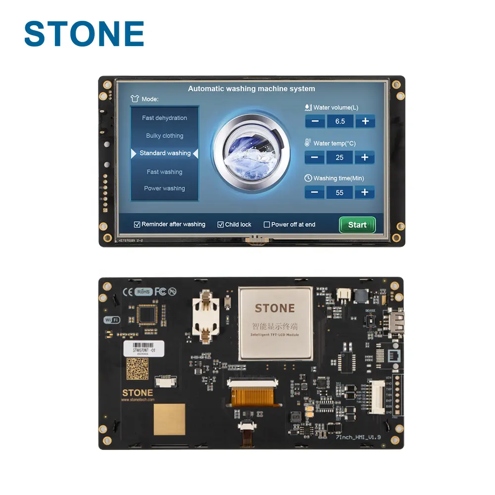 Esposizione a 7 pollici dell'affissione a cristalli liquidi di TFT dell'interfaccia a macchina umana industriale e medica RS232/RS485/TTL di 800*480