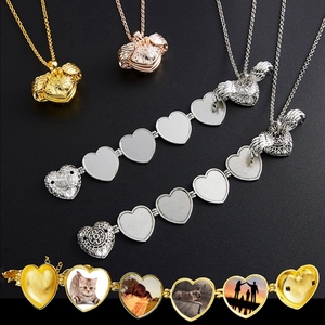 <span class=keywords><strong>Collier</strong></span> pendentif en forme de cœur ouvert avec ailes d'ange en or, cadeau <span class=keywords><strong>pour</strong></span> femme, vente en gros, <span class=keywords><strong>pour</strong></span> petite amie - Product Image 6