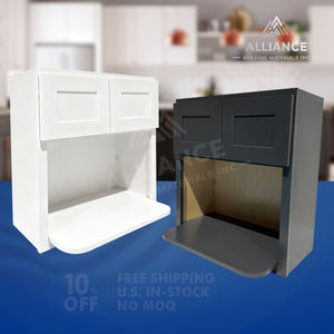 WMC2730&WMC2736 Armoire à micro-ondes blanche moderne avec rangement |   Armoires en stock et prêtes à être expédiées |   Armoires de cuisine à assembler soi-même - Product Image 3