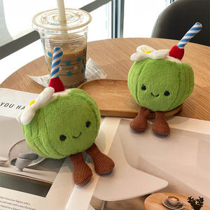 趣味阿鲁巴椰子绿色毛绒钥匙扣毛绒公仔挂件玩具带包新品女童礼品 - Product Image 4