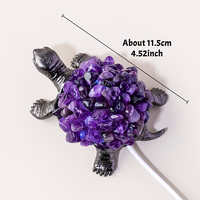 RUNYANGSHI Vente en gros d'objets artisanaux en cristal, lampe de nuit USB en cristal naturel en forme de tortue, lampe tortue animale, cadeau de guérison Reiki