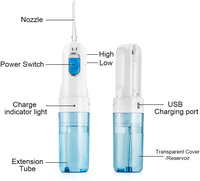 Fil d'Irrigation Dentaire Oem sans Fil Portable Power Flossing Pick Flooser Jet Water Flosser Pik Waterflosser Oral Irrigator pour Dents