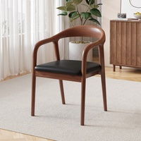 Chaise de salle à manger nordique en bois massif Shumite avec accoudoirs pour la maison, les restaurants, les bureaux et les salles de réunion