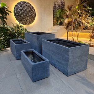 Jardinière carrée sur mesure en fibre d'argile, écologique, biodégradable, avec trou de drainage, légère, moderne, pour exposition, directement de l'usine - Product Image 5