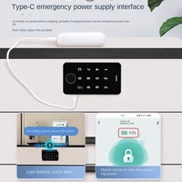 DWSZN D-110 Serrure de tiroir intelligente à empreinte digitale et carte, finition alliage de zinc, déverrouillage par smartphone et mot de passe, 10x10x10cm, pour salle de sport et sauna