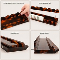 Penggeser Kartu Mahjong Akrilik Motif Es Modern, Ramah Lingkungan, Tahan Air, Dapat Dilipat, Portabel, dan Populer