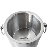 Seau à glace en acier inoxydable isolé à double couche pour vin champagne 3L personnalisé avec couvercle