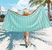 Factory-made Wholesale Turkish Tassel Cotton Beach Towels Blankets Lightweight Breathable Quick-drying Summer Use OEKO-TEX Child