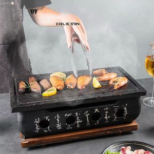 Plaque <span class=keywords><strong>de</strong></span> cuisson en <span class=keywords><strong>pierre</strong></span> volcanique japonaise et coréenne pour steak, avec <span class=keywords><strong>barbecue</strong></span> au <span class=keywords><strong>charbon</strong></span> et à l'alcool pour la maison et la restauration - Product Image 1