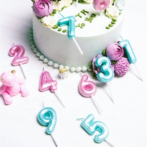 <span class=keywords><strong>Bougies</strong></span> d'anniversaire numérotées faites à la main KLS, design peint or, pour fêtes de Pâques - Figurines de pâtisserie non toxiques et écologiques - Product Image 6