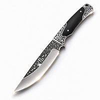 Couteau portable pliable en acier inoxydable haute dureté avec manche en bois, lame droite de 9 cm, pour la survie en milieu sauvage et la chasse en extérieur - Importé
