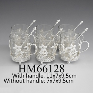 Chất Lượng Cao Kim Loại Trà Cốc Cà Phê Đặt Sáu Cốc Với Thìa Ramadan Quà Tặng Chiếc Đĩa - Product Image 3