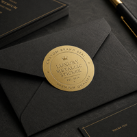 Autocollants personnalisés en or mat gaufré, étiquettes de logo métalliques de qualité supérieure pour boîtes cadeaux de luxe et emballages de marque
