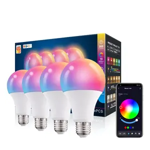 2023 New Alexa And Google RGB Tuya Control Lamp B22 E26 E27 10w WiFi Connection Led Smart Bulb