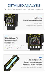 เครื่องตรวจจับสัญญาณไร้สายแบบพกพา S699 ป้องกันการแอบสอดแนม ตรวจจับ GPS ชิป AI อัจฉริยะ ป้องกันการรบกวนสัญญาณ Wifi GSM กล้องสpy  ค้นหาสัญญาณจิ๋ว - Product Image 3