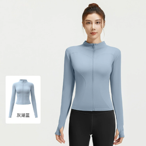 Veste de sport <span class=keywords><strong>pour</strong></span> femme, vente chaude 2025, vêtements de sport, fermeture éclair intégrale, vestes de yoga, hauts de sport à manches longues personnalisés <span class=keywords><strong>pour</strong></span> adultes - Product Image 6