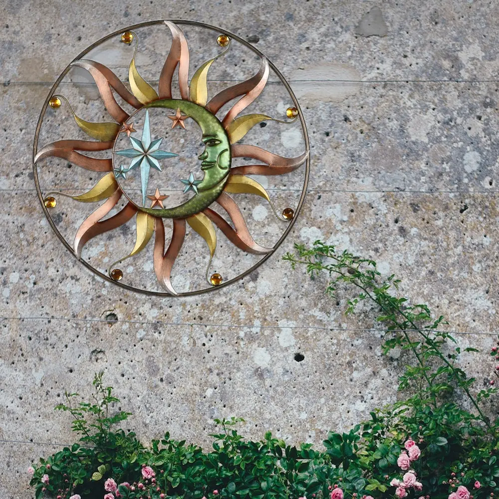 Hanging Sun Face Metal Wall Art Decor Metal Sunface Wall Decor